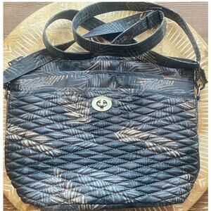 Adagio quilted bubble adjustable crossbody by LUG in Tropical Fog RFID